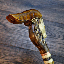 Load image into Gallery viewer, Gift Cane Walking Stick Canes Sticks Reed Staff Wood Wooden Hand-Carved Carving Handmade Cane  Accessories ( Goat new )
