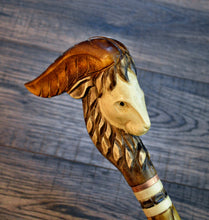 Load image into Gallery viewer, Gift Cane Walking Stick Canes Sticks Reed Staff Wood Wooden Hand-Carved Carving Handmade Cane  Accessories ( Goat new )
