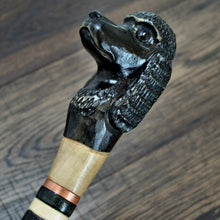 Load image into Gallery viewer, Gift Cane Walking Stick Canes Sticks Reed Staff Wood Wooden Hand-Carved Carving Handmade Cane  Accessories ( Poodle black )

