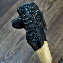 Load image into Gallery viewer, Gift Cane Walking Stick Canes Sticks Reed Staff Wood Wooden Hand-Carved Carving Handmade Cane  Accessories ( Poodle black )
