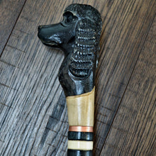 Load image into Gallery viewer, Gift Cane Walking Stick Canes Sticks Reed Staff Wood Wooden Hand-Carved Carving Handmade Cane  Accessories ( Poodle black )
