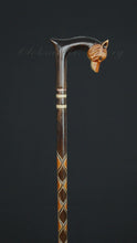 Load and play video in Gallery viewer, Gift Cane Walking Stick Canes Sticks Reed Staff Wood Wooden Hand-Carved Carving Handmade Cane Accessories ( Fox new )
