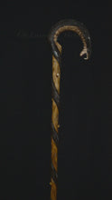 Load and play video in Gallery viewer, Gift Cane Walking Stick Canes Sticks Reed Staff Wood Wooden Hand-Carved Carving Handmade Cane Accessories ( Cobra brown )

