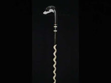 Load and play video in Gallery viewer, Gift Cane Walking Stick Canes Sticks Reed Staff Wood Wooden Hand-Carved Carving Handmade Cane  Accessories ( Badger )

